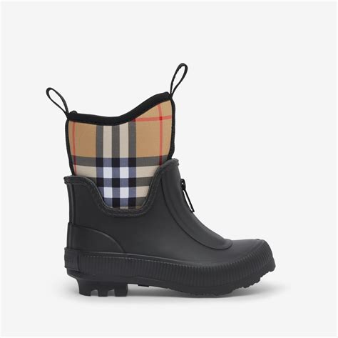 burberry belted check rain boots|Burberry Check neoprene boots.